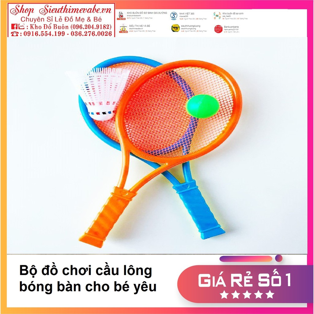 Bộ vợt bóng bàn, cầu lông cho bé yêu