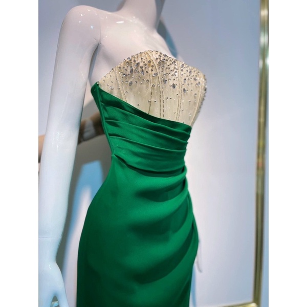 Ms1277V ĐẦM BODY CUP XẾP LY EO ✔Màu: trắng,xanh lá, xanh bích full size S/M/L/XL