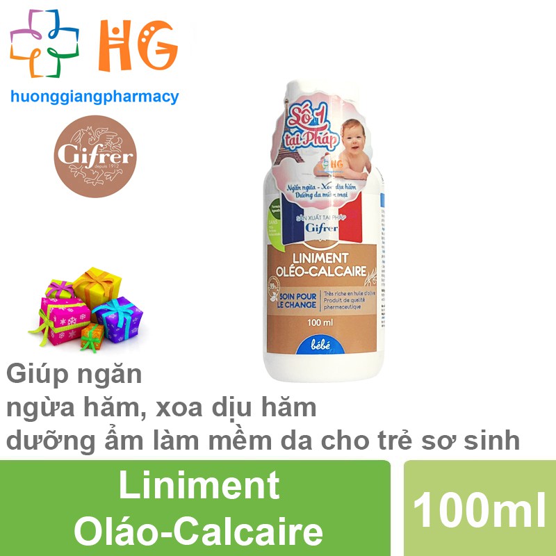 Kem bôi chống hăm Liniment Oláo-Calcaire - Giúp ngăn ngừa hăm, xoa dịu hăm dưỡng ẩm làm mềm da cho trẻ sơ sinh (Lọ 100ml