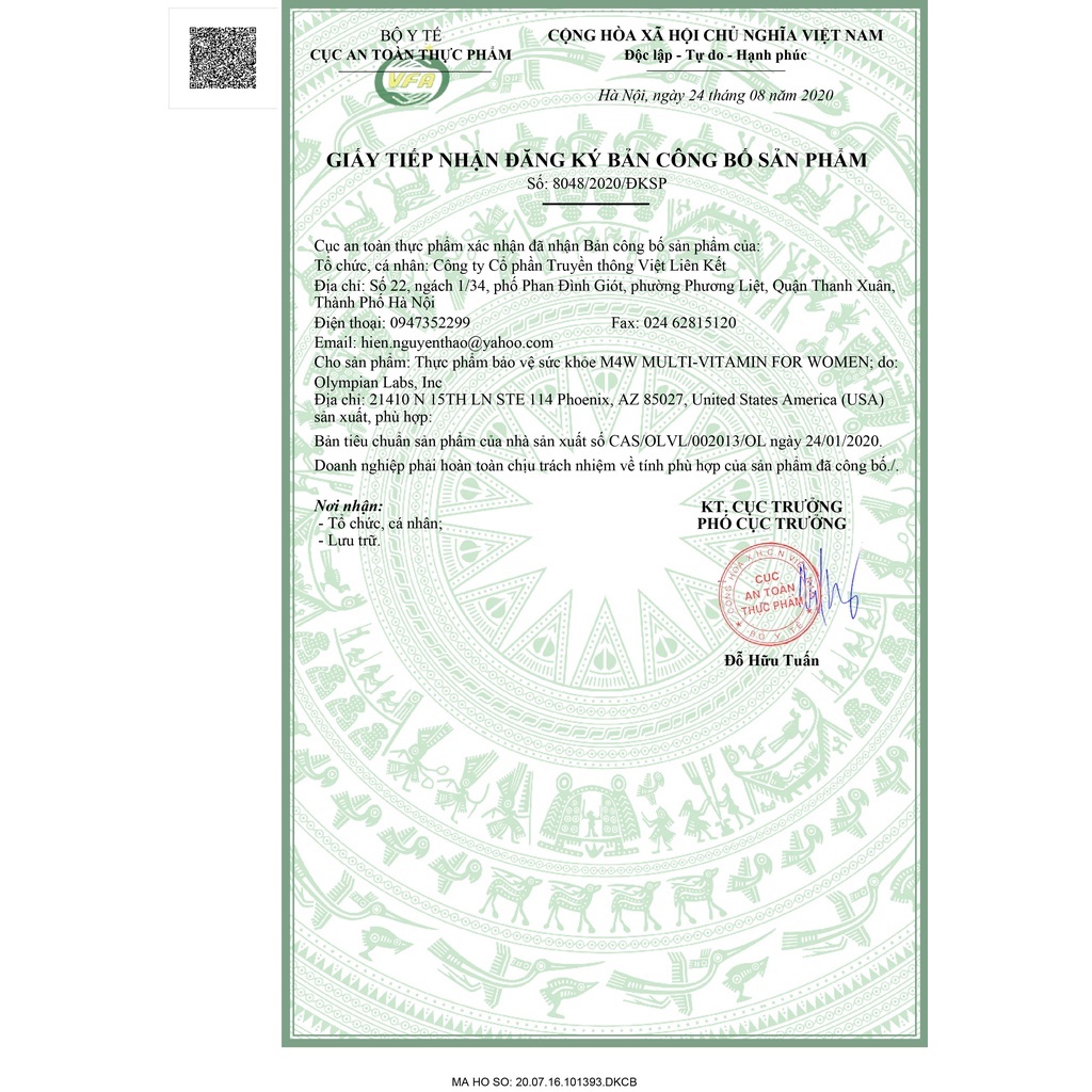 Bổ Sung Vitamin Olympian Labs M4W M4M cho nam giới nữ giới, người già cao tuổi hộp 30 viên