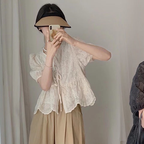 Set áo tay ngắn thêu họa tiết và quần dài thời trang phong cách Hàn Quốc cho mẹ bầu (có bán lẻ)