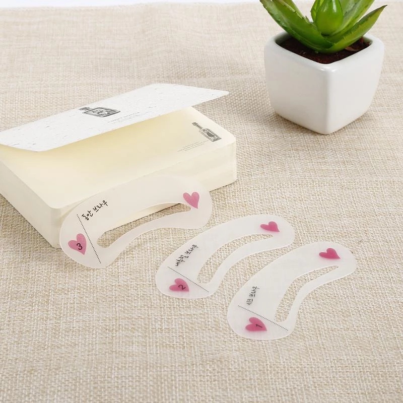 Set 3 Khuôn Nhựa ABS Hỗ Trợ Kẻ Chân Mày/Trang Điểm Lông Mày Có Thể Tái Sử Dụng Cho Nữ
