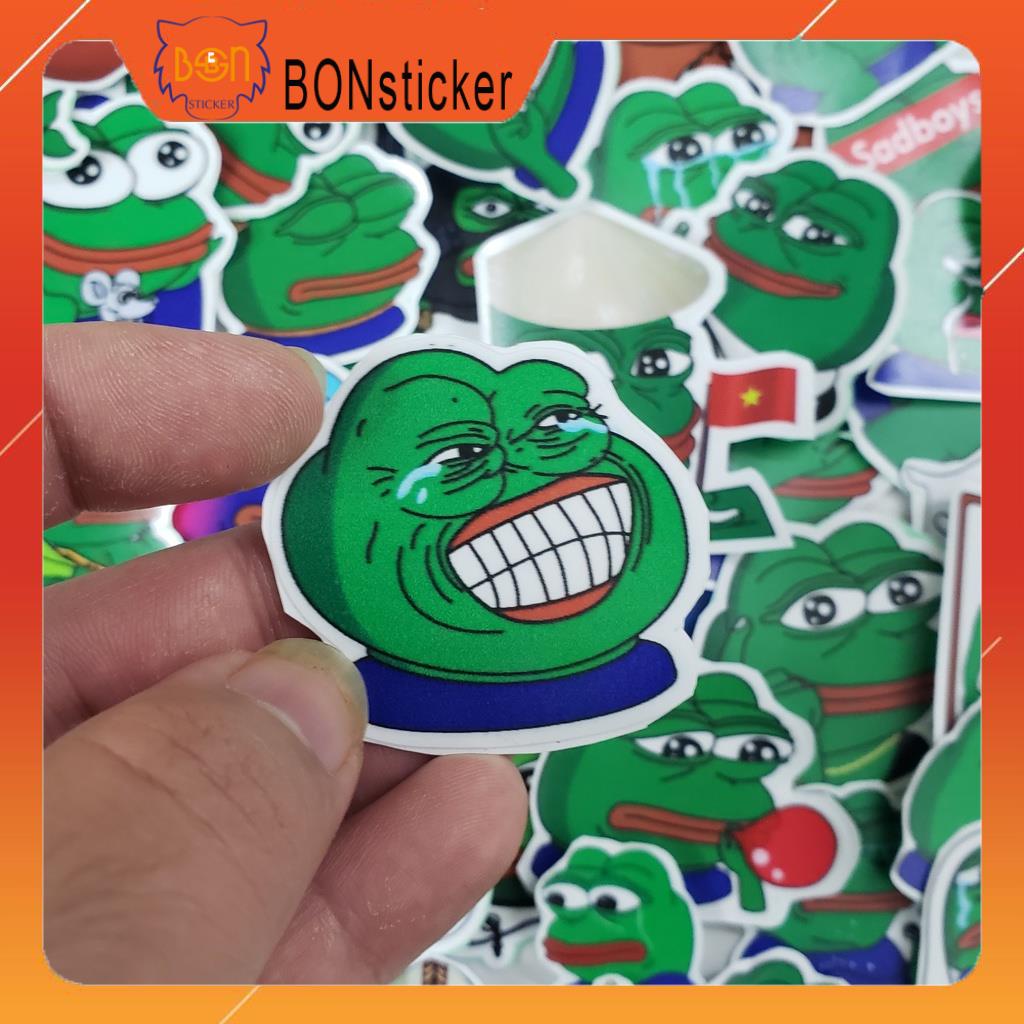 Set Sticker Ếch Xanh,Hình Dán Sticker Dán Nón Bảo Hiểm,Dán Điện Thoại, Dán Vali, Dán Đàn Chống Nước