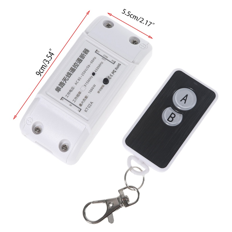 Công Tắc Đèn Không Dây Điều Khiển Từ Xa A B 2 Kênh AC85V-250V