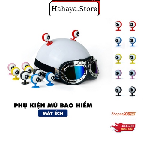 Mắt ếch gắn mũ bảo hiểm, phụ kiện gắn mũ bảo hiểm độc lạ đáng yêu