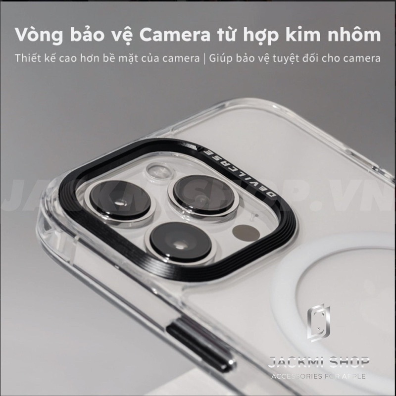 Ốp lưng trong suốt DEVILCASE tiêu chuẩn hỗ trợ sạc không dây, chống sốc tốt cho máy iP 13/ 13 Pro/ 13 Pro Max