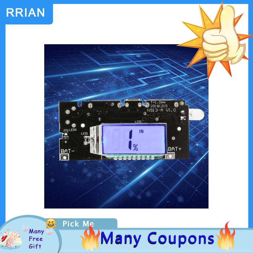 Rrian Dual USB 5V 1A/2.1A LCD Power Bank 18650 Lithium Battery Charger DIY Module