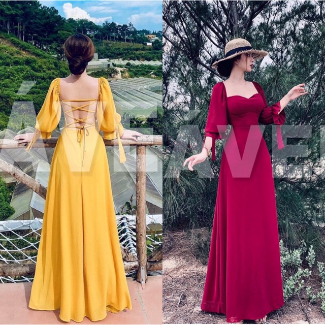 [ĐỦ SIZE 40-70KG] Đầm maxi hở lưng đan dây cao cấp du lịch đi biển có ảnh thật khách mặc