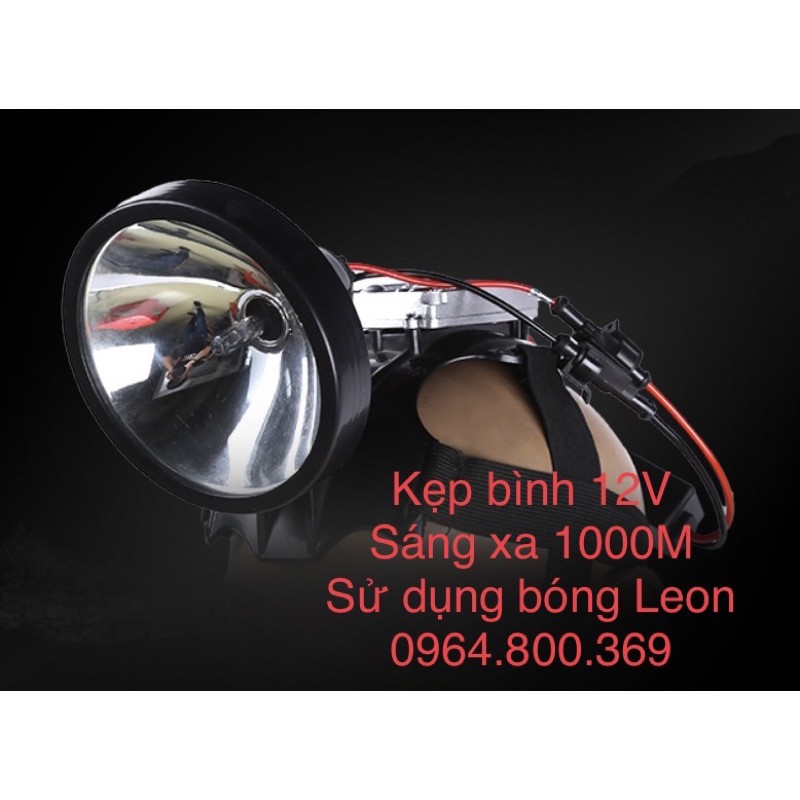 [Hàng Chuẩn] Đèn đội đầu kẹp bình 12V siêu sáng leon 222