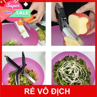 Kéo Cắt Rau Củ 💝𝐅𝐑𝐄𝐄 𝐒𝐇𝐈𝐏💝 Kéo cắt thực phẩm Đa năng 2in1 Clever Cutter