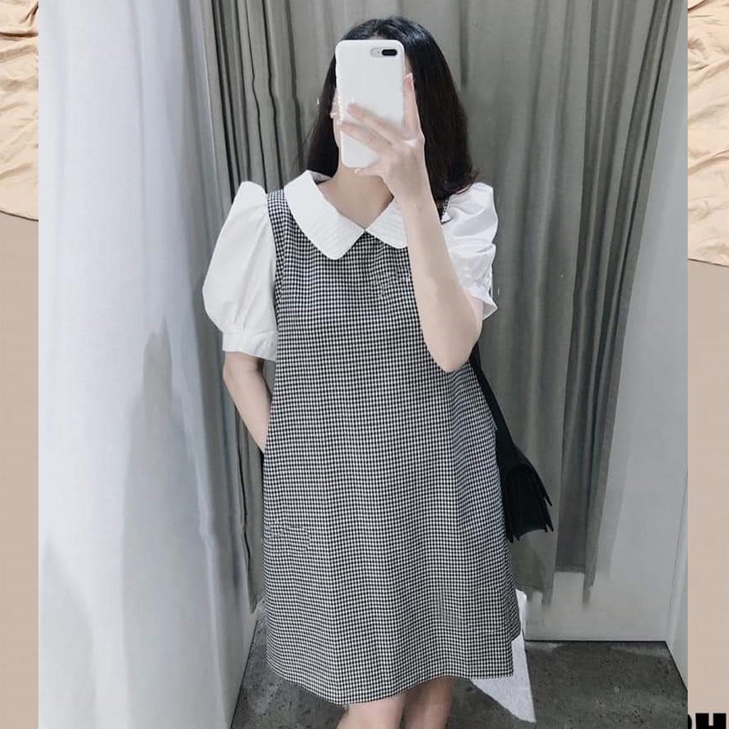 Đầm bầu thiết kế ghi cổ sen thời trang công sở MSP160 Mom and Baby