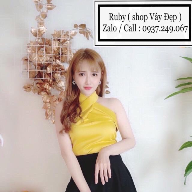 HÌNH THẬT 100% - ÁO LỤA YẾM CHÉO ĐỦ SIZE