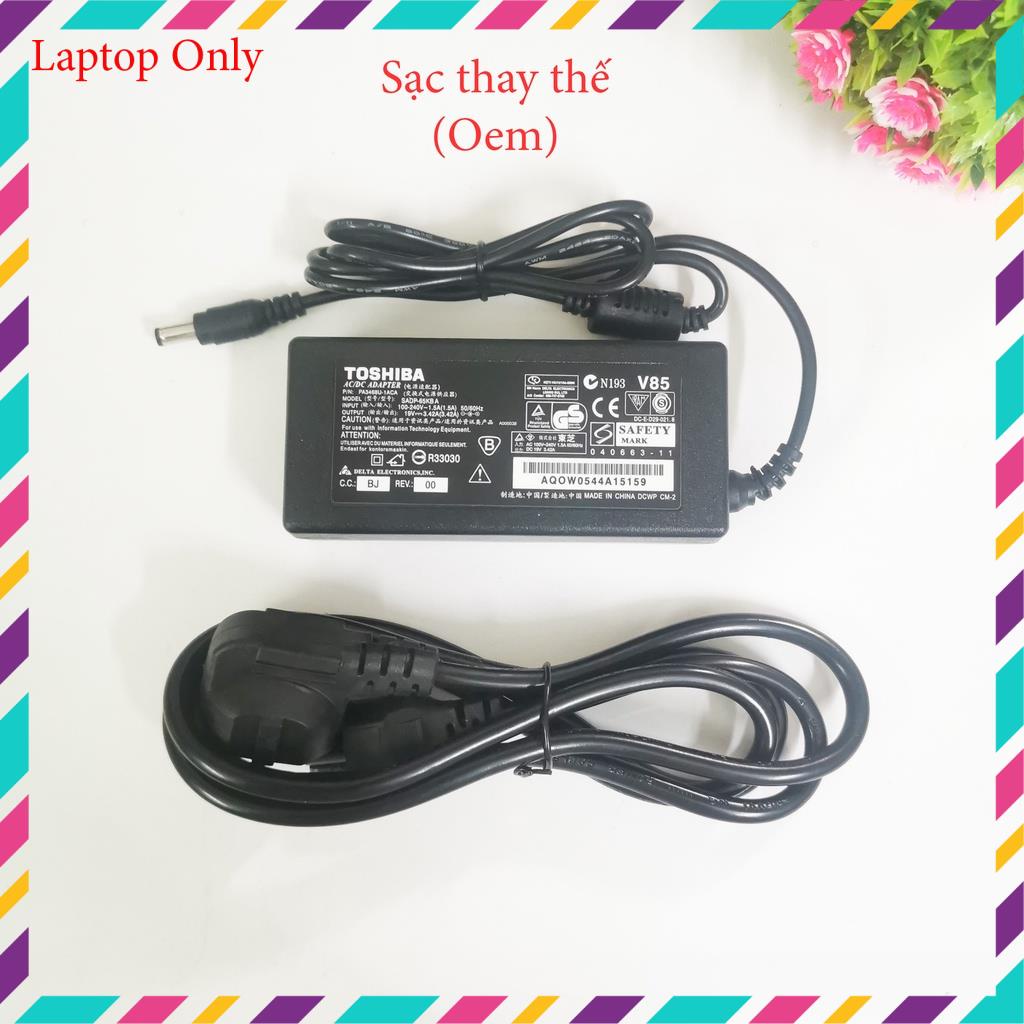 Sạc Laptop Toshiba 19v 3.42a 65W - Adapter laptop Toshiba loại tốt