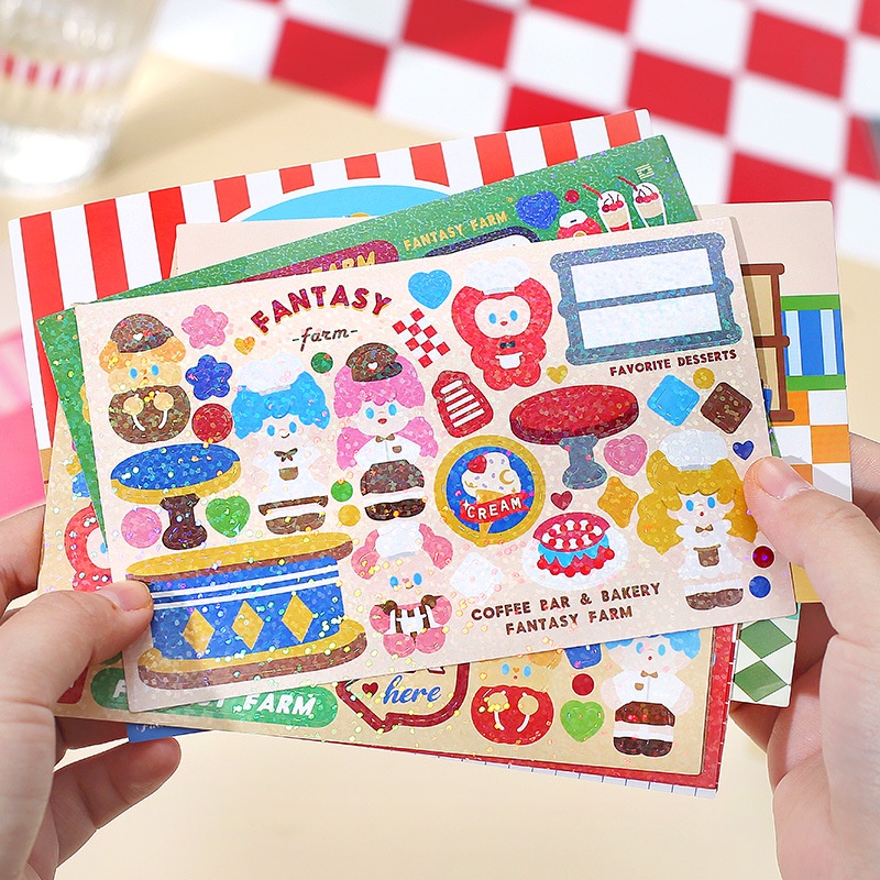 Bộ 10 Sticker Trang Trí Họa Tiết Mhamm