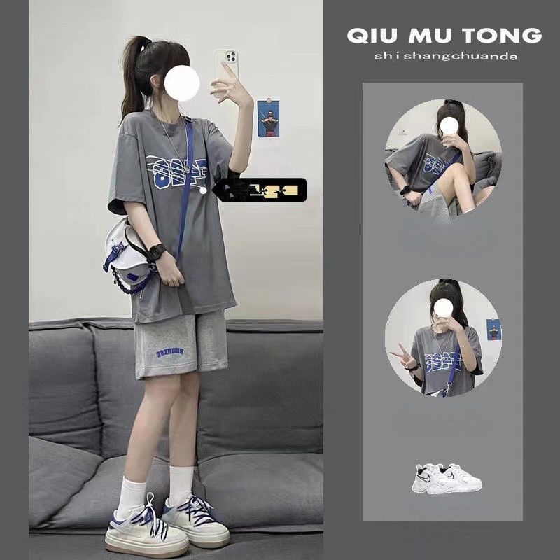 Set Áo Thun Ngắn Tay Plus Size + Quần Short Thời Trang Mùa Hè Cho Bé Gái