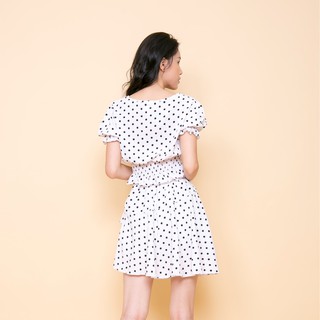 [Mã FASHIONIFU200 giảm 0.4 đơn 449k] Chân váy tầng chấm bi IFU 2509