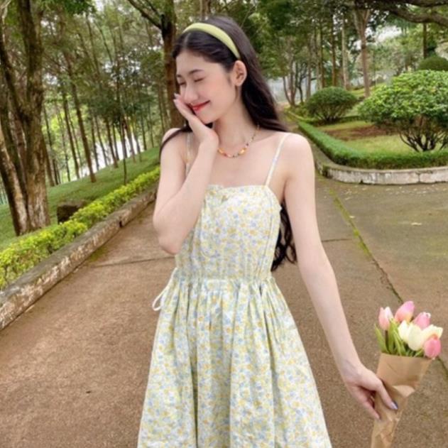 Sibling House - Đầm dây thắt nơ eo hoạ tiết hoa Nyla Dress