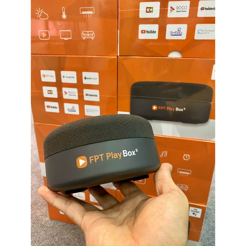  FPT Play Box S 2021 mã T590 Smart Home Smart hub điều khiển giọng nói không chạm hands free Android tv box Fpt và loa 