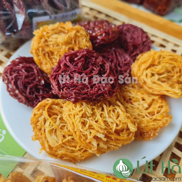 Bánh Rế Tím Phan Thiết Bịch 10 Cái Từ Khoai Lang Bánh Giòn Tan Ngọt Nhẹ - Út Hà Đặc Sản