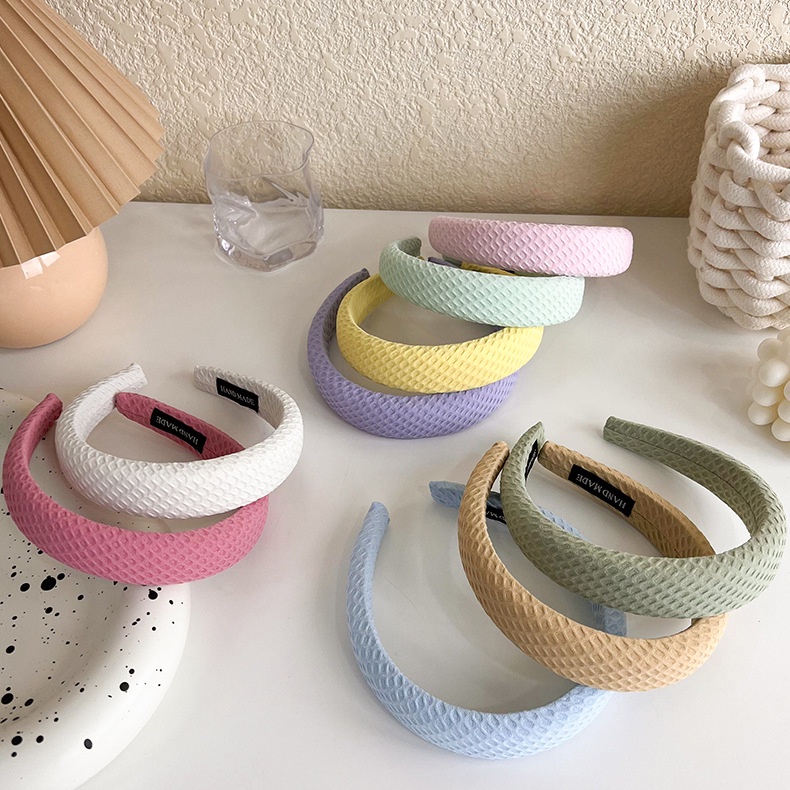 Băng Đô Cài Tóc Mút Rửa Mặt Màu Trơn Đính Kim Cương Màu Sắc Ngọt Ngào