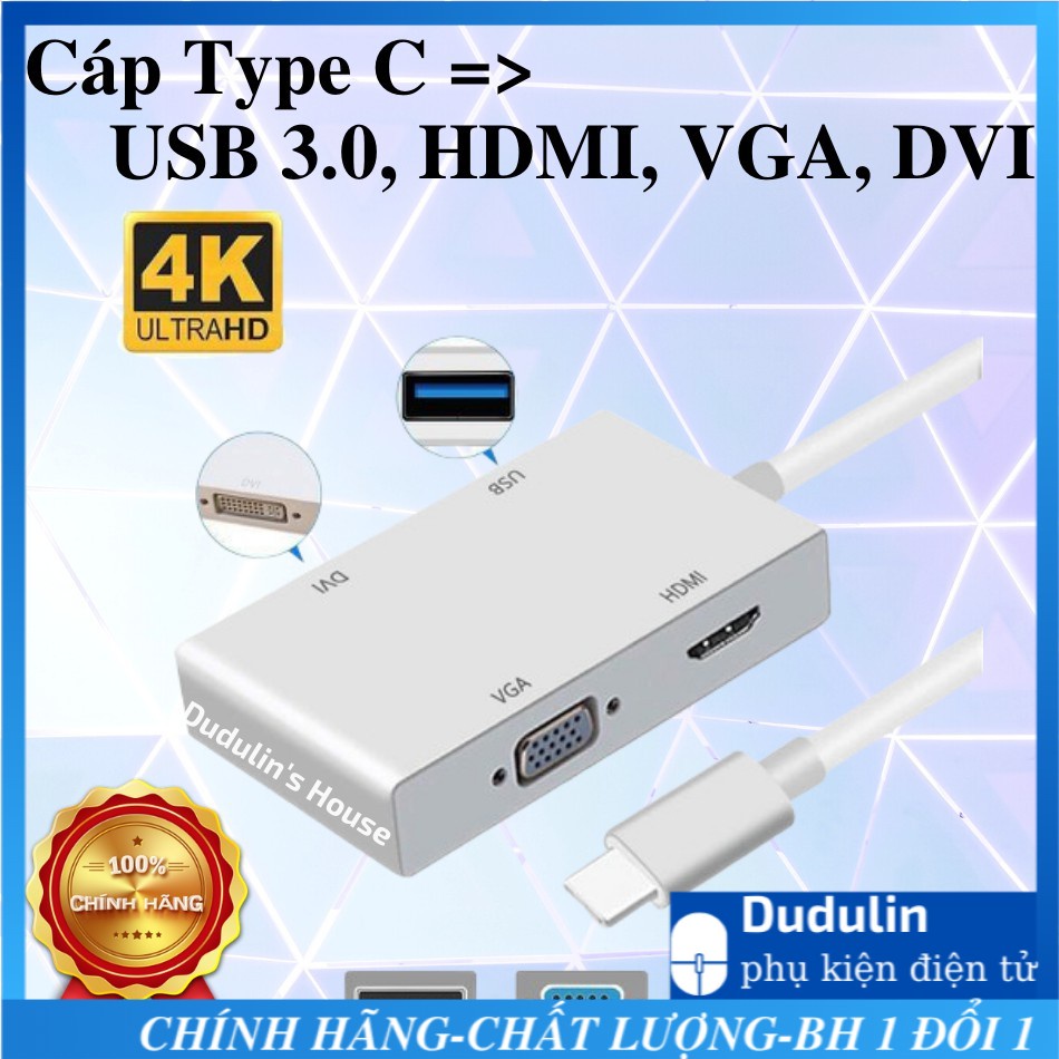 Cáp Chuyển Type-C ra USB 3.0, VGA, HDMI, DVI