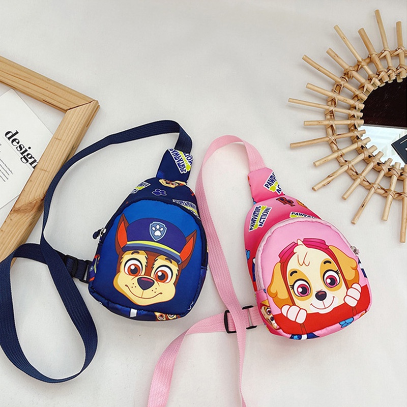 Túi Nylon Đeo Chéo Ngực / Thắt Lưng In Họa Tiết Hoạt Hình Có Khóa Kéo Cho Bé