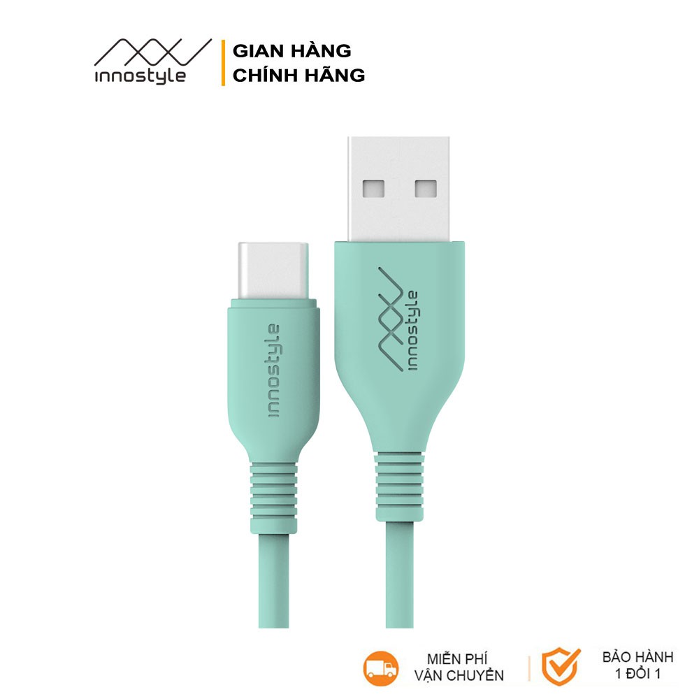Cáp Innostyle Jazzy USB-A ra USB-C 1m2 - Hỗ Trợ Sạc Nhanh 15W - Hàng Chính Hãng - IAC120