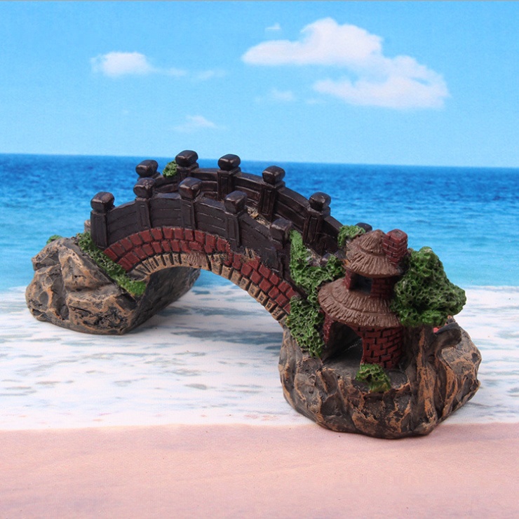 Mô hình cầu đá cổ size 14 x 6 x 6cm trang trí bể thủy sinh, tiểu cảnh, DIY
