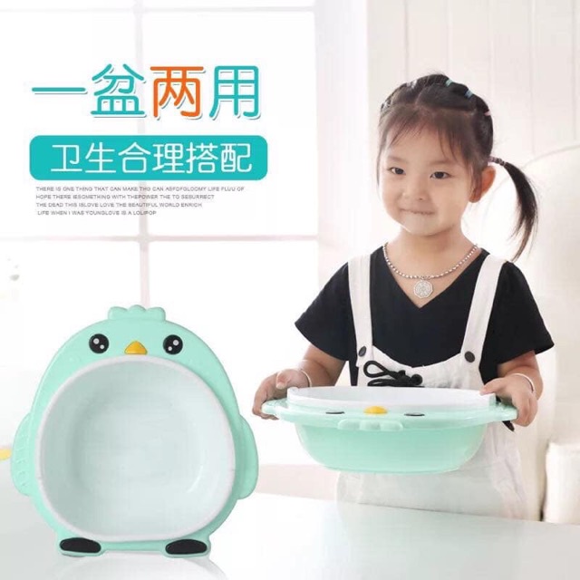 Chậu Rửa Mặt 2in1 Hình Cánh Cụt (màu ngẫu nhiên)