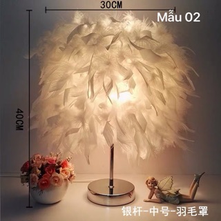 Đèn ngủ để bàn lông vũ