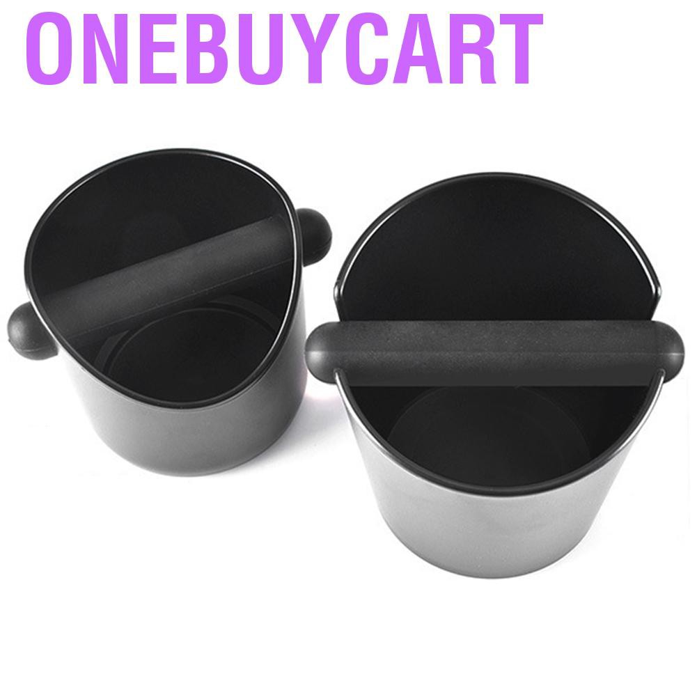 Onebuycart Coffee Knock Box Anti-Slip Slag Grounds Bucket with Rubber Bar Making Accessories