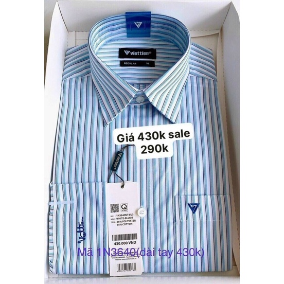 Áo sơ mi việt tiến giá hãng 430k sale 290k còn ít xả lỗ.