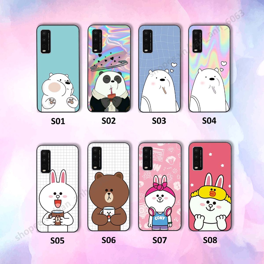 Ốp Vivo Y20 hình thỏ, gấu đáng yêu dễ thương, ốp lưng điện thoại vivo viền dẻo giá rẻ