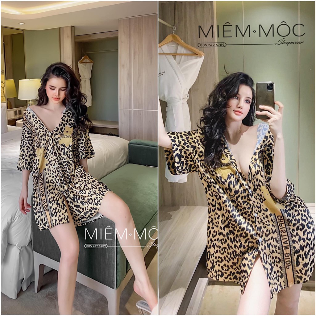 (M.84) Váy ngủ sơ mi sexy lụa cao cấp sang chảnh Đầm mặc nhà gợi cảm quyến rũ
