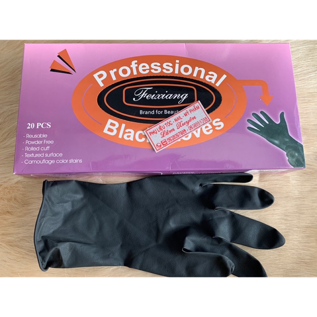 Găng tay cao suGIÁ RẺ màu đen loại dày, độ co dãn tốt, hộp 20 cái, sử dụng được nhiều lần, tiết kiệm chi phí