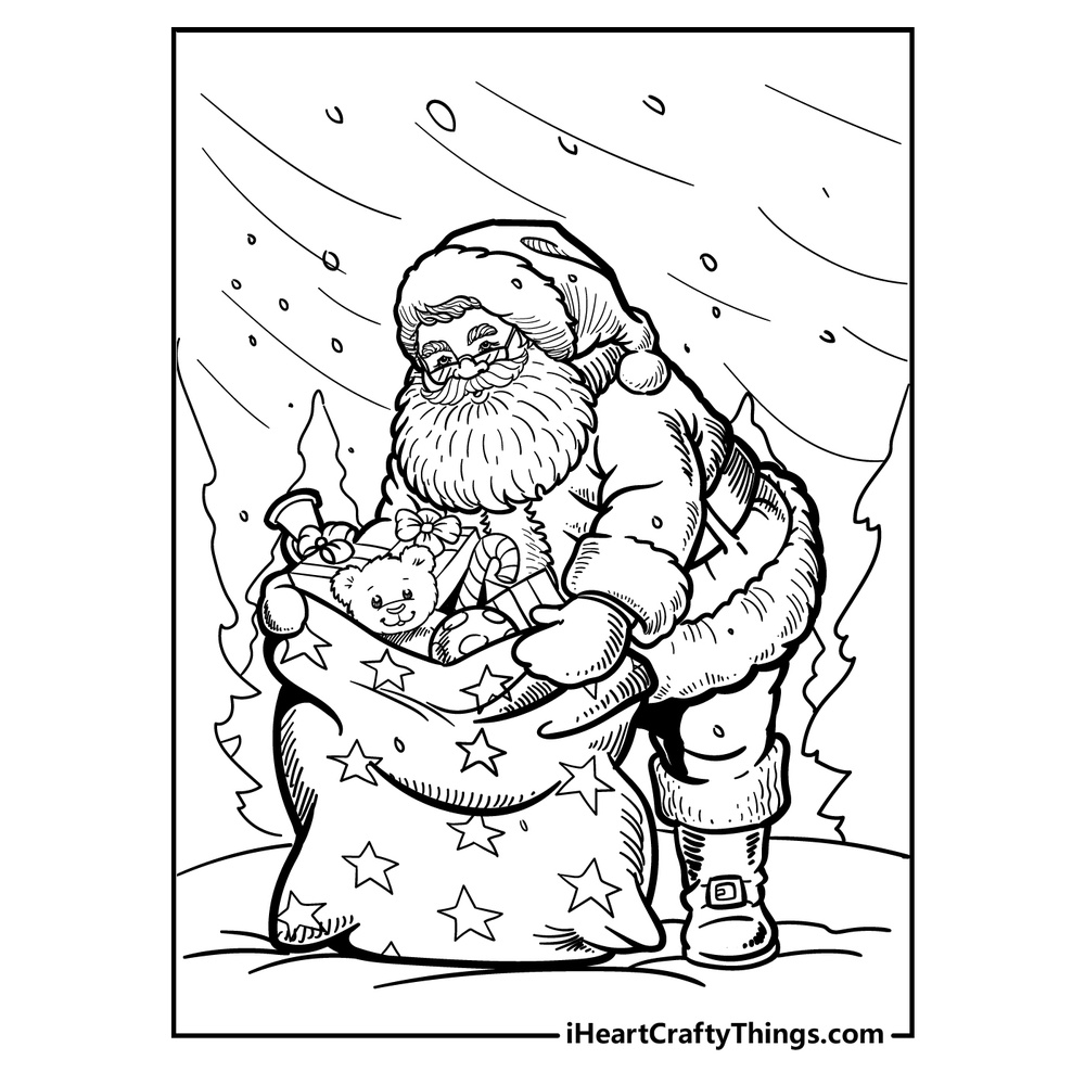 Bộ 29 tranh tô màu Oong già Noel, giấy tô màu Giáng Sinh dành cho trẻ em