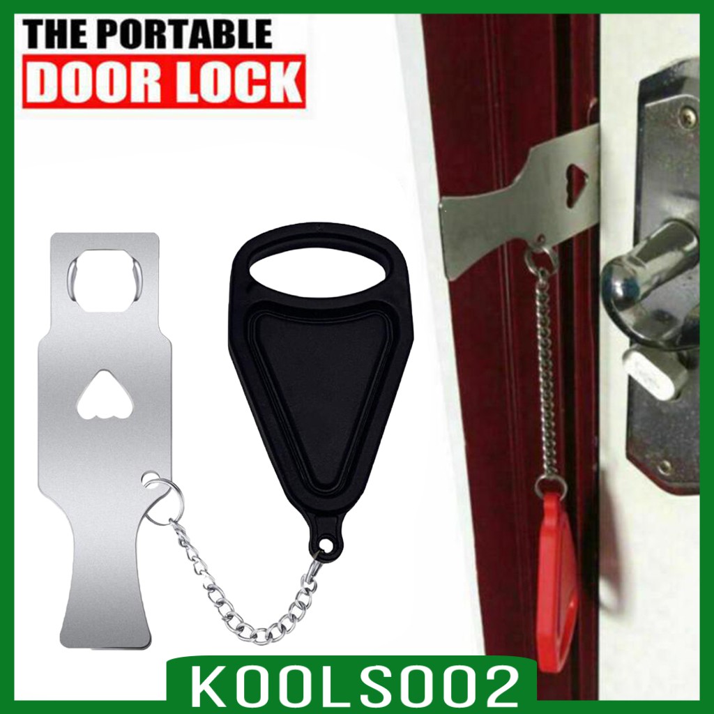 [KOOLSOO2] 1pc Portable Door Lock Travel Hotel Apartment Door Stopper Door Tool Easy Install, Giving you additional safety, security and privacy behind it.