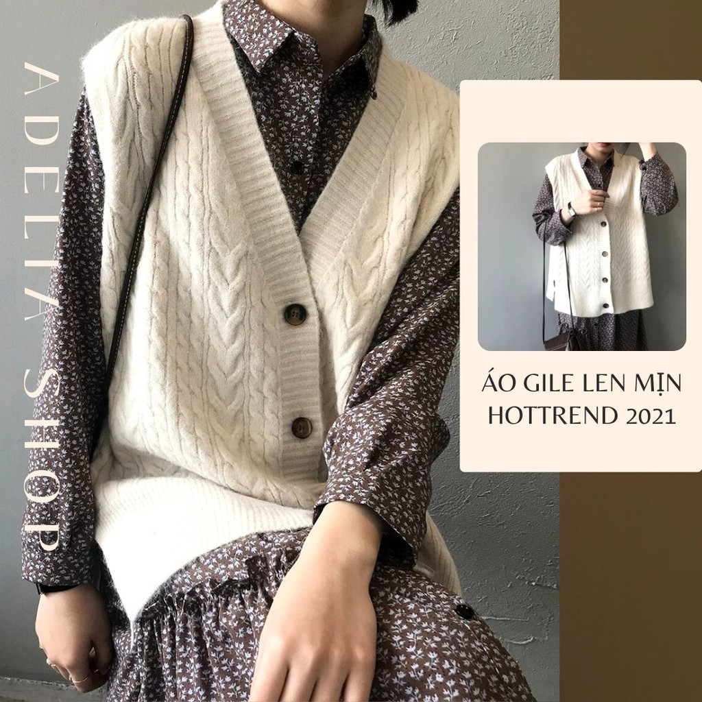 Gile Len Hottend 2021 | Áo Gile Basic Len Mịn Nữ Chất Dày Dặn Ulzzang Thời Trang Thu Đông 2021, Phong Cách Hàn Quốc