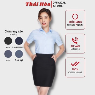 Chân váy công sở nữ dáng ôm vải cotton lanh Juyp nữ ngắn Thái Hòa 2J883