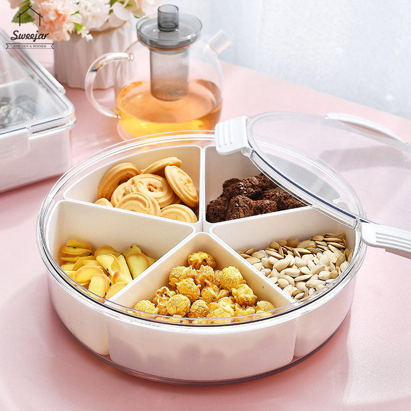 SWEEJAR Hộp đựng thức ăn  có 4 ngăn và nắp đậy có thể tháo rời tiện dụng cho gia đình