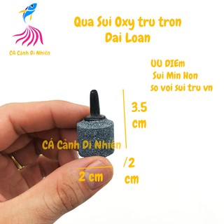 Cục sủi oxy hình TRỤ TRÒN đen Đài Loan - Đá sủi mịn cho hồ cá cảnh