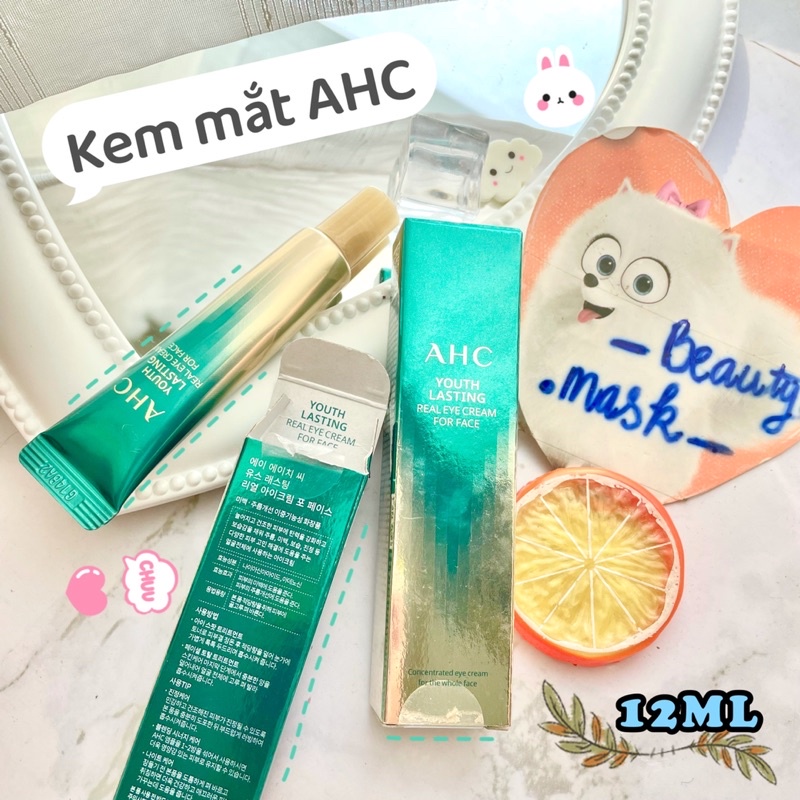 ☘️✨ Kem mắt cải thiện nếp nhăn AHC Hàn Quốc (Real Eye Cream For Face) 12ml ✨☘️