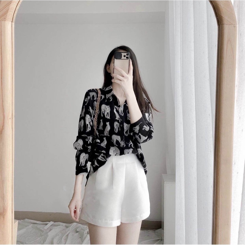 Quần short nữ chất tafta phồng ống rộng xòe quần đùi nữ cạp cao lưng cao thời trang Hàn quốc MÃ_111