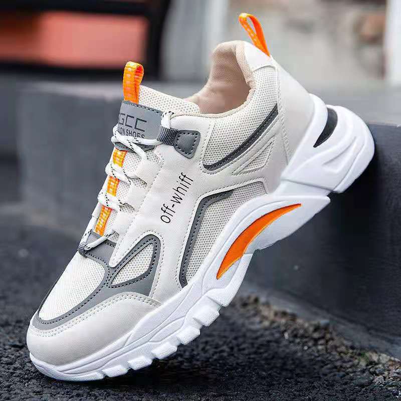 Giày nam sneaker thể thao màu trắng phối cam, phong cách trẻ trung năng động - Mã sản phẩm: TM29