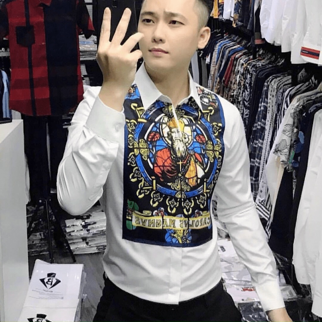 Áo sơ mi tay dài, vải lụa Kate cao cấp hình in đẹp, kiểu dáng cool ngầu siêu ấn tượng [NEW UNISEX]