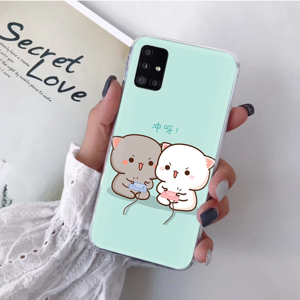 Transparent Case for VIVO U3 V3 Max V5 V5S V7 Plus V15 V17 Pro TB99 Peach and Goma Cat Phone Cover | BigBuy360 - bigbuy360.vn