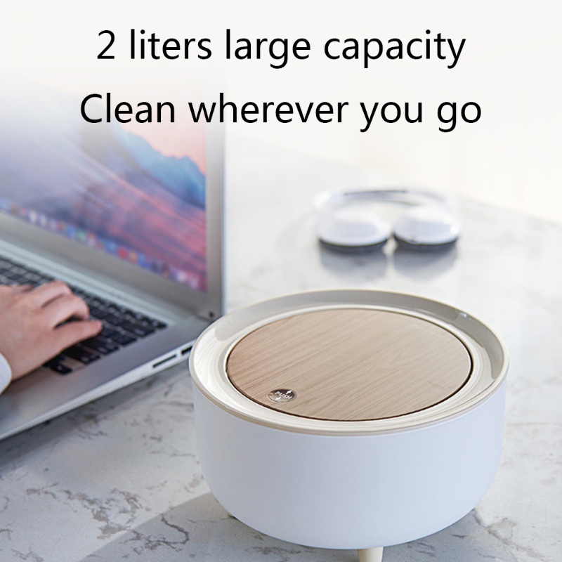 Thùng Rác Mini Có Nắp Ấn Bằng Nhựa Phong Cách Bắc Âu