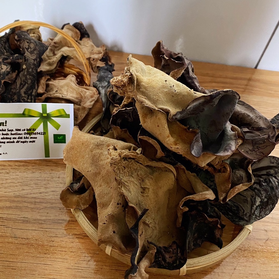 Mộc nhĩ/Nấm mèo khô Điện Biên loại 1 ngon giòn, không tẩm hóa chất, tai nấm to