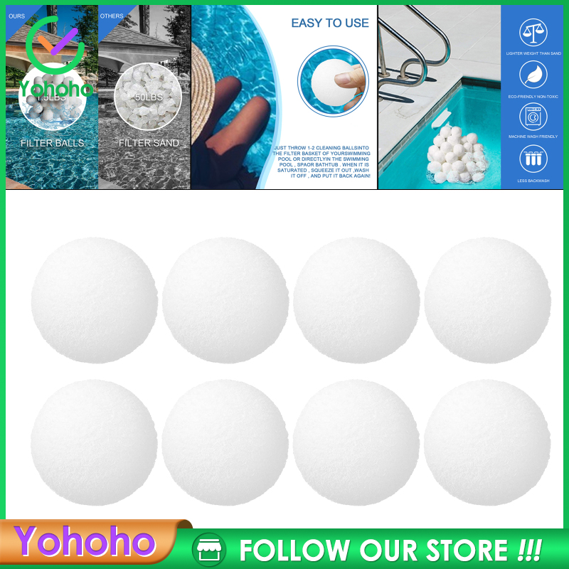 [Yohoho]Fiber Pool Filter Ball, Reusable Sand Filter Cartridges Replacement for Swimming Pool Filter Pump and Aquarium