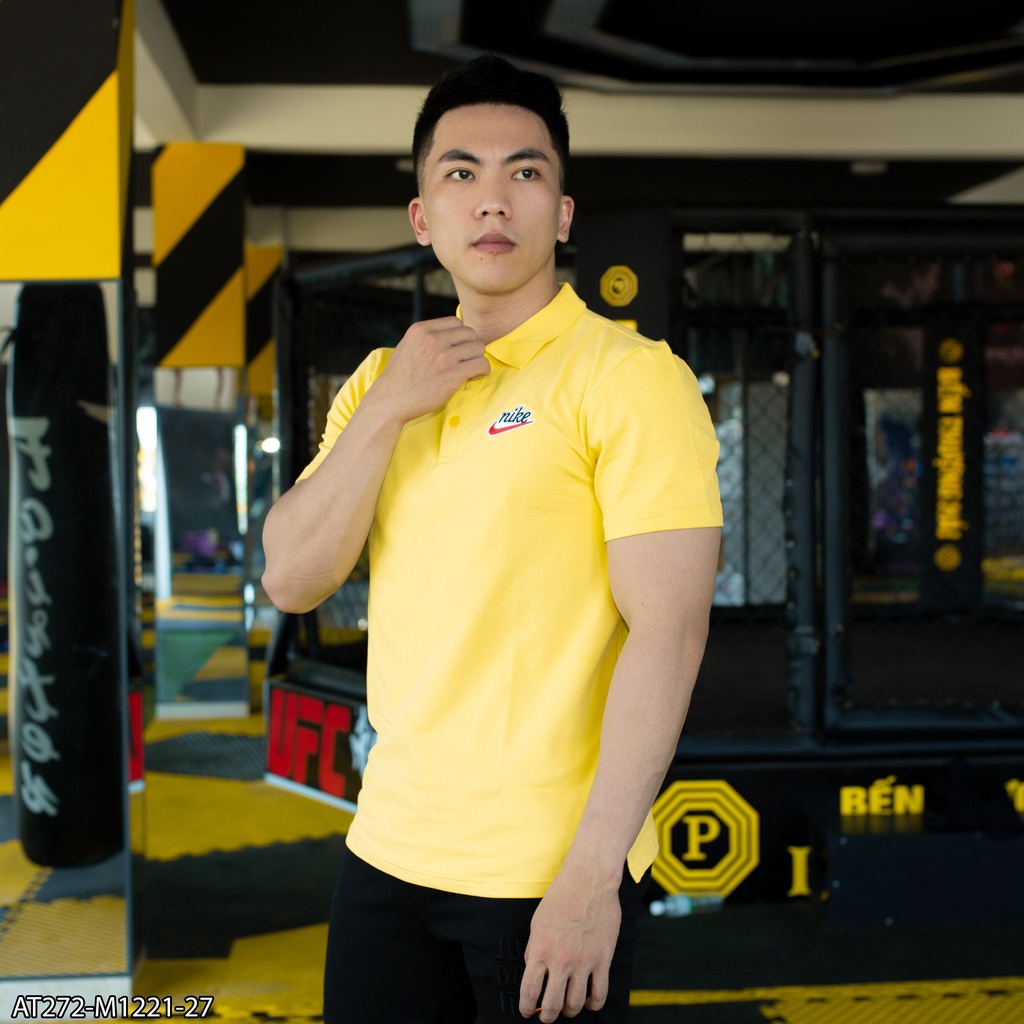 Áo Polo cotton cá sấu 100% AT272 - Áo polo nam thêu logo VNXK
